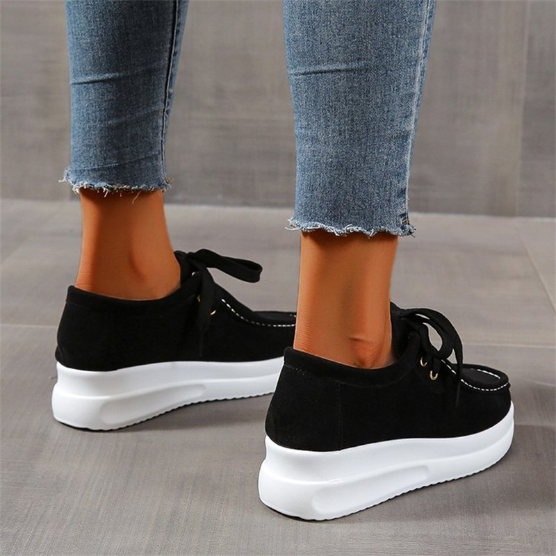 Ladies Round-toe Suede Strappy Platform Shoes
