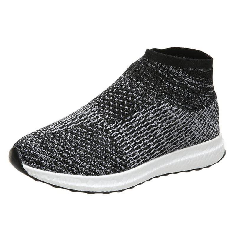 Ladies Round Toe Knit Sneakers