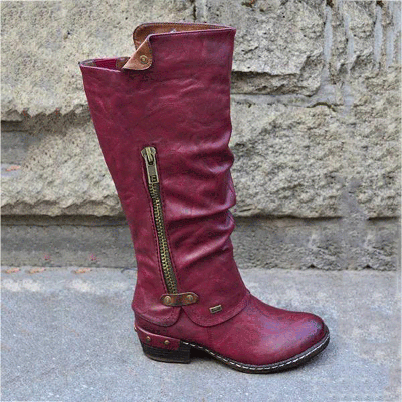 British fashion retro thick heel Rider Boots