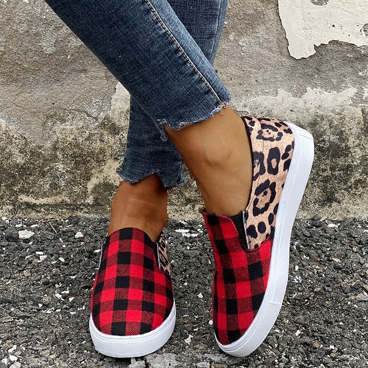 Stitched Leopard Print Fashion Flat Shoes