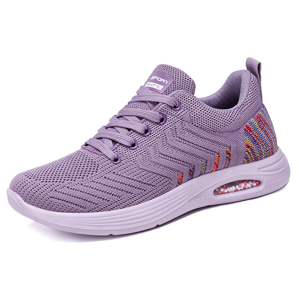 Women's Casual Comfortable Lace-up Fly Knit Sneakers
