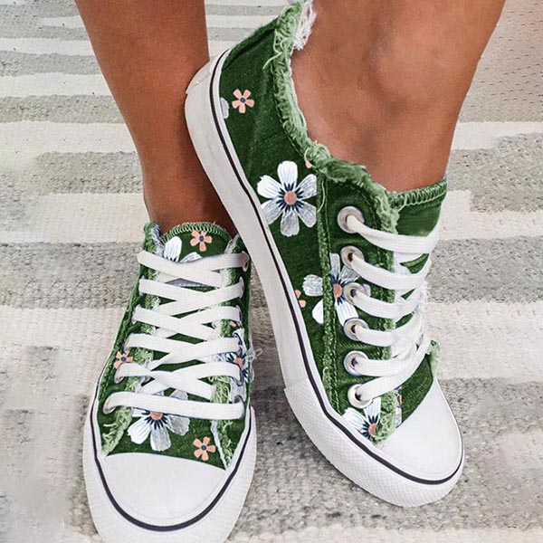 Women's Casual Fashion Floral Flat Canvas Shoes