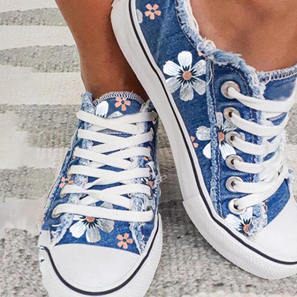 Women's Casual Fashion Floral Flat Canvas Shoes