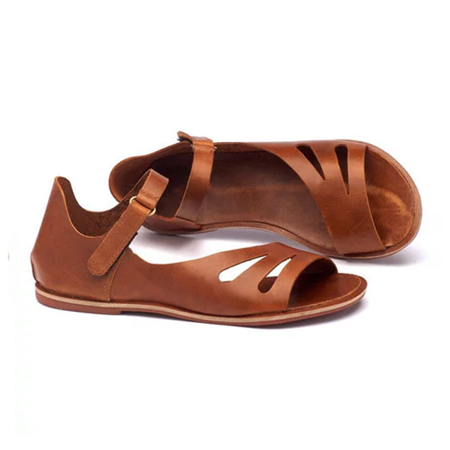 Plain Flat Peep Toe Casual  Flat Sandals