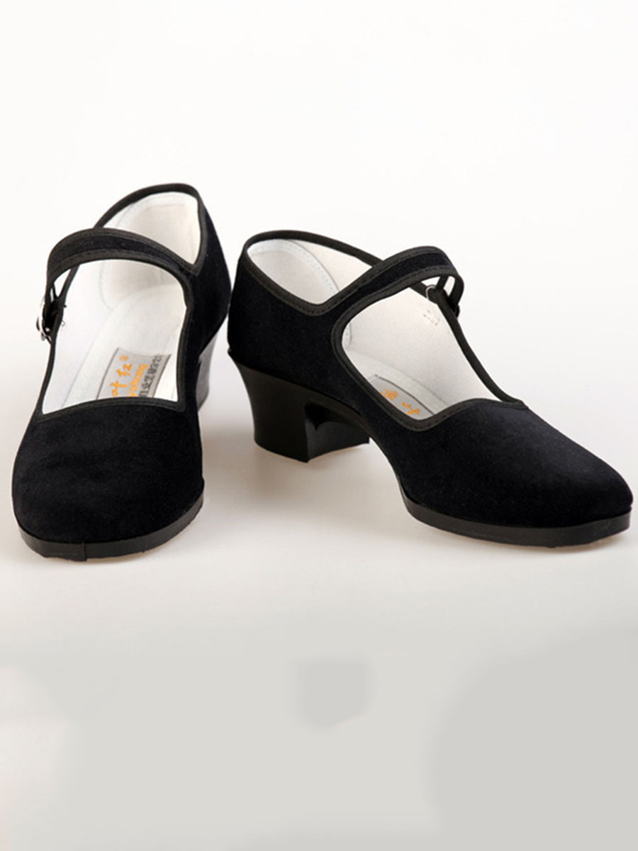 Plain  Mid Heeled  Linen  Casual Pumps