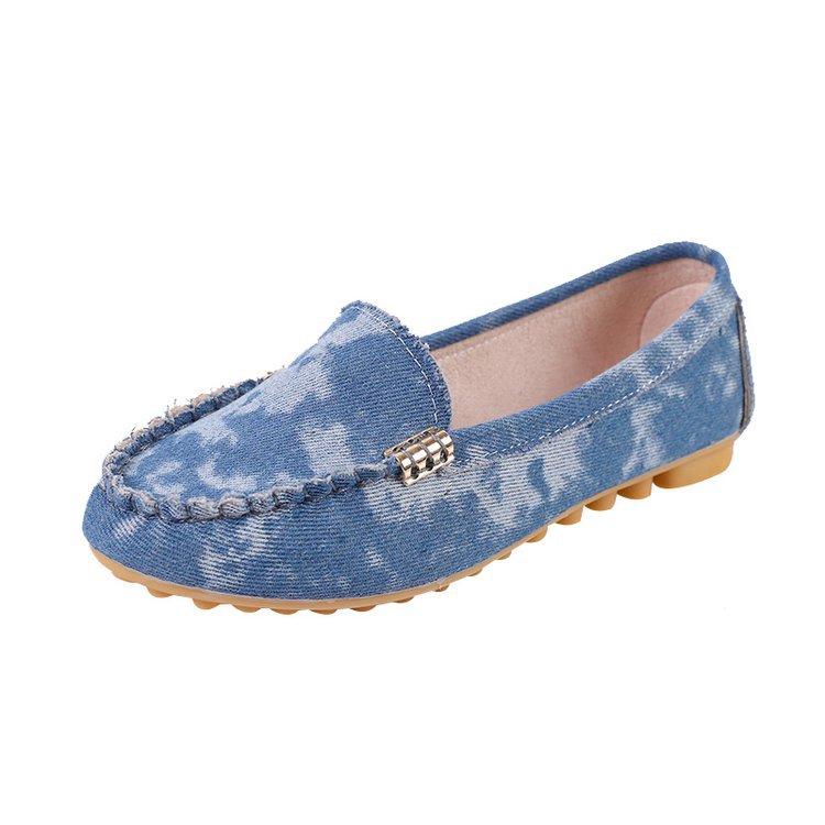Womens Casual Flat Denim Shallow Shoes