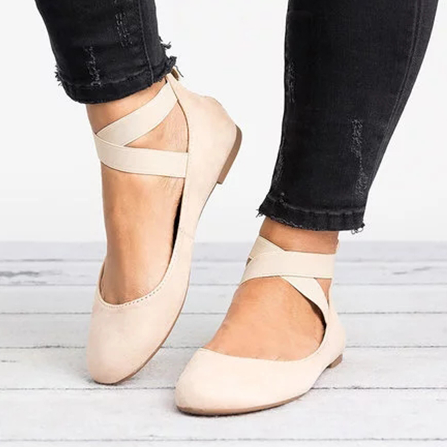 Plain  Flat  Velvet  Ankle Strap  Round Toe  Basic Date Comfort Flats