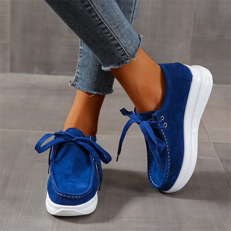 Ladies Round-toe Suede Strappy Platform Shoes