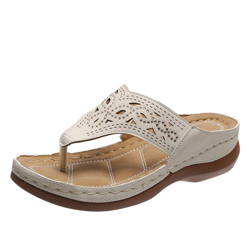 Ethnic Style Round Head Hot Brick Thick Bottom Slippers
