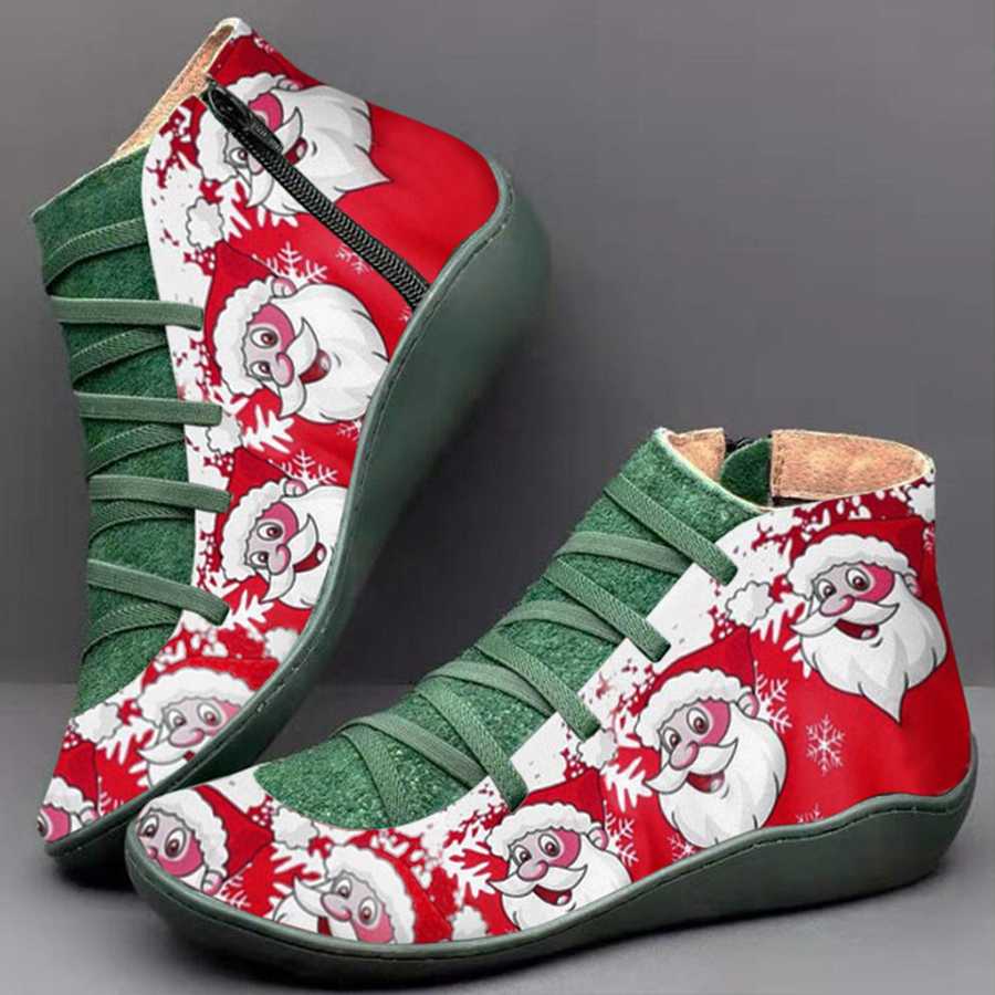 Cartoon Color Block  Round Toe Boots