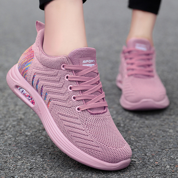 Women's Casual Comfortable Lace-up Fly Knit Sneakers
