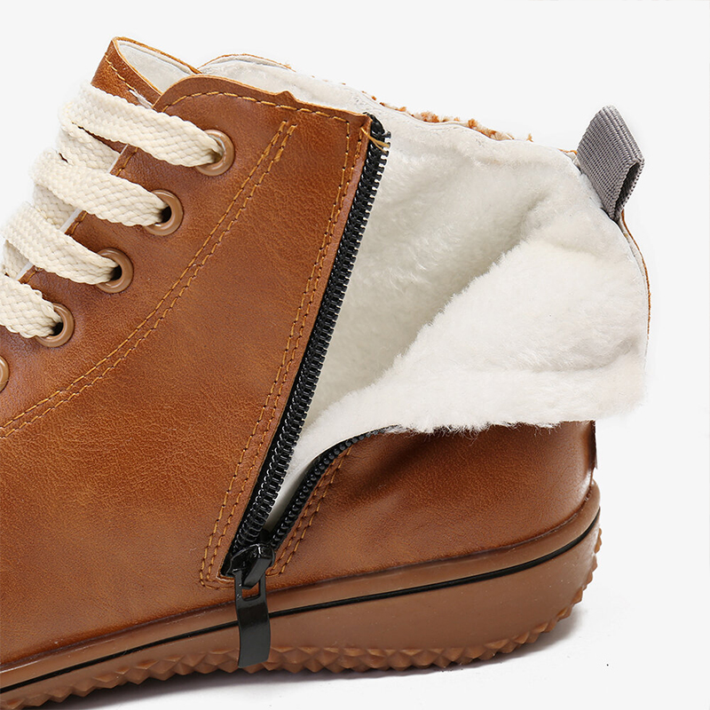 Women's casual flat-bottom lace-up ankle boots