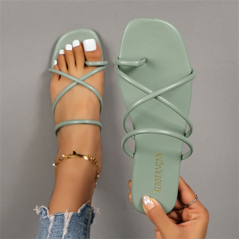 Square Toe Cutout Beach Slippers