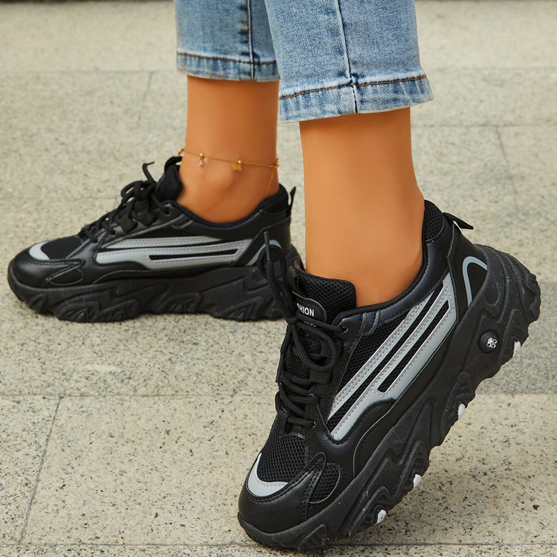 Ladies Fashion Round Toe Splicing Casual Shoes