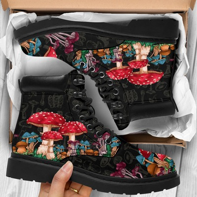 Multicolored Mushroom Martin Boots