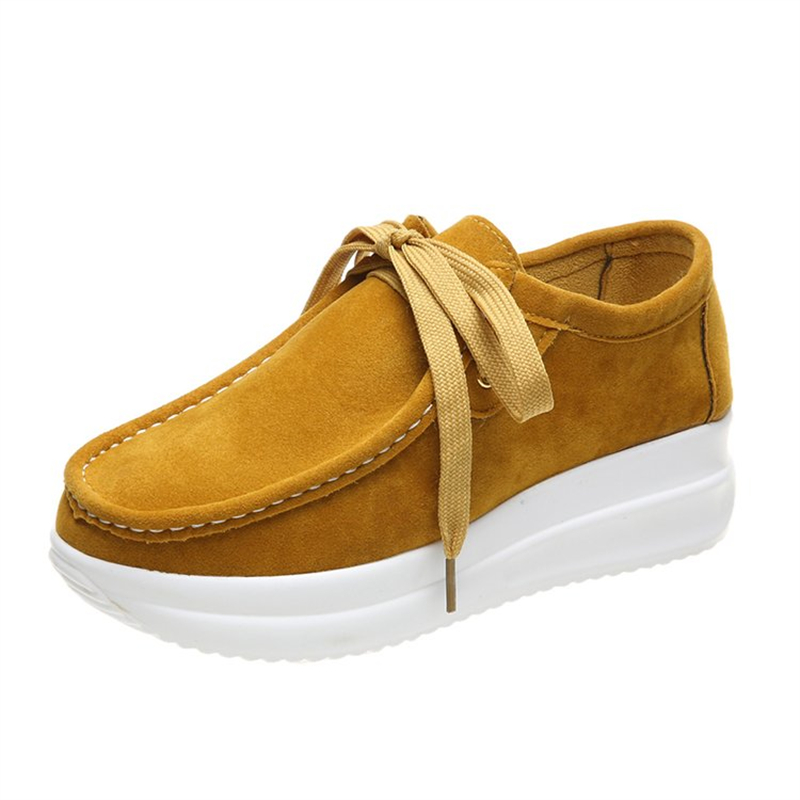 Ladies Round-toe Suede Strappy Platform Shoes