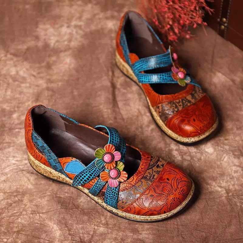 Women's retro British flat shoes