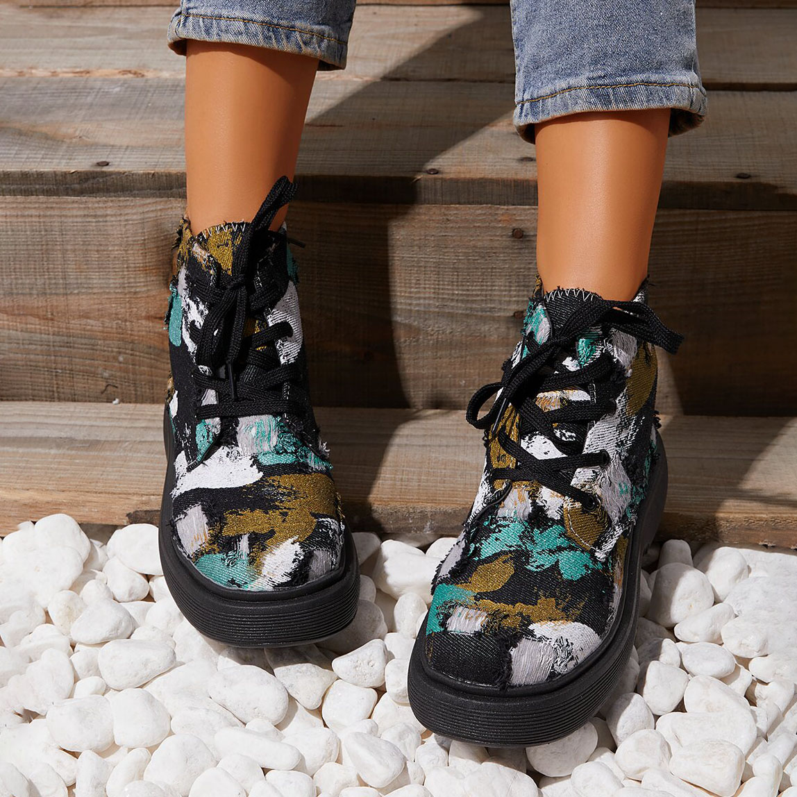 British Style Camouflage Martin Boots