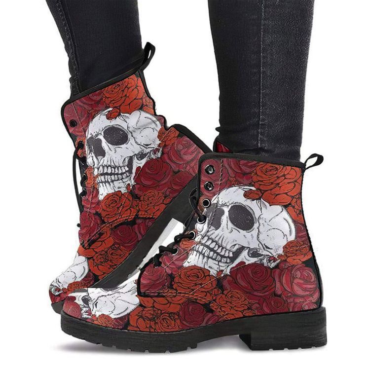Patterned Lace-Up Boot