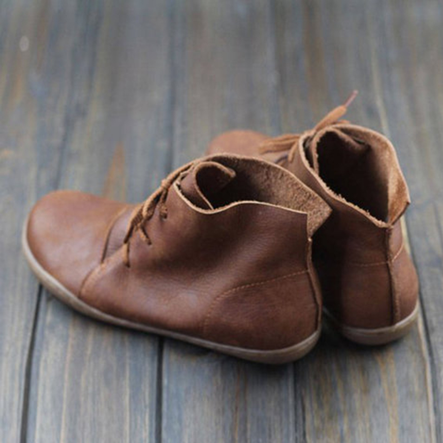 Plain Flat Round Toe Casual Outdoor  Flat Boots