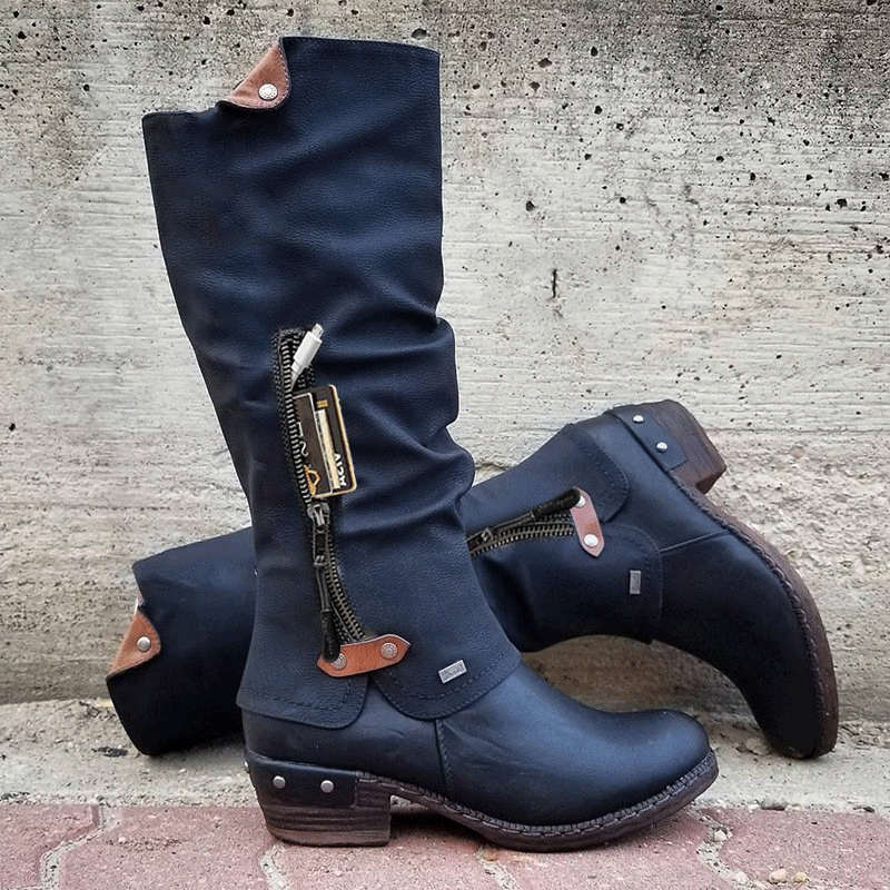 British fashion retro thick heel Rider Boots