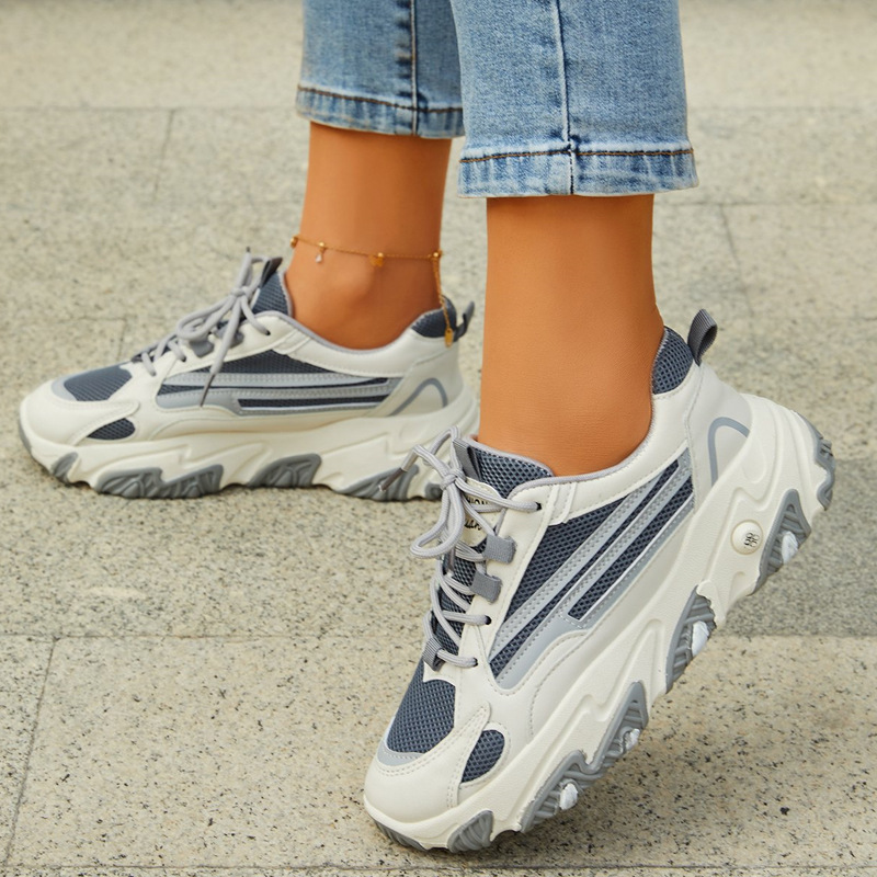 Ladies Fashion Round Toe Splicing Casual Shoes