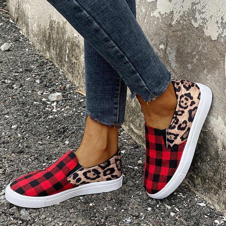 Stitched Leopard Print Fashion Flat Shoes