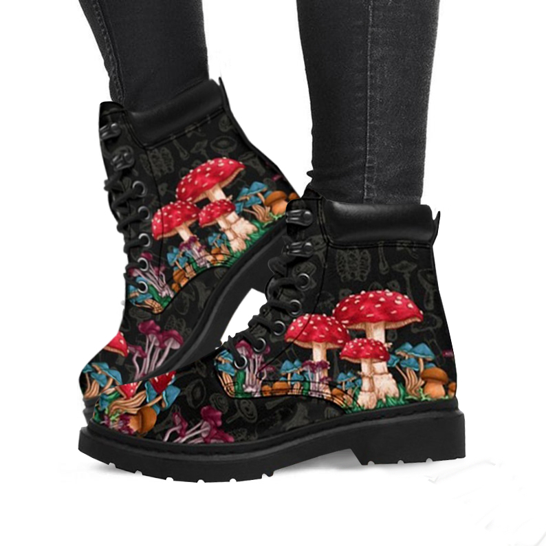 Multicolored Mushroom Martin Boots