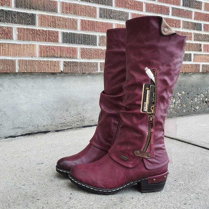 British fashion retro thick heel Rider Boots