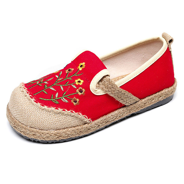 Women's Vintage Woven Embroidered Flats