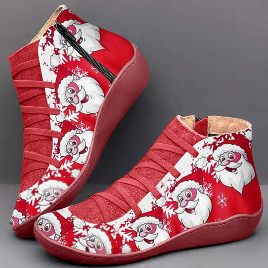 Cartoon Color Block  Round Toe Boots