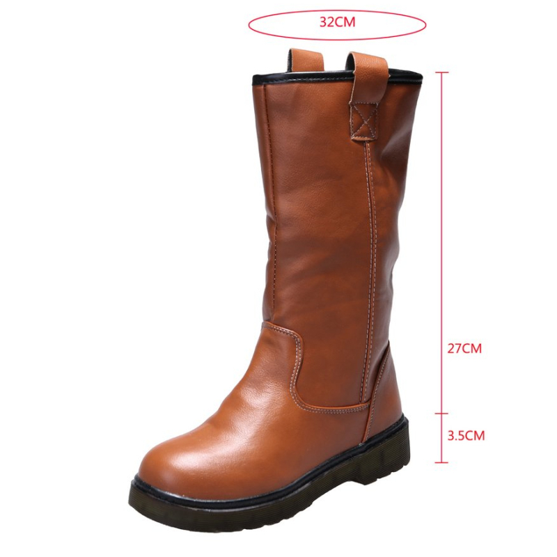 Ladies Retro Round Head Lamb Wool Snow Boots
