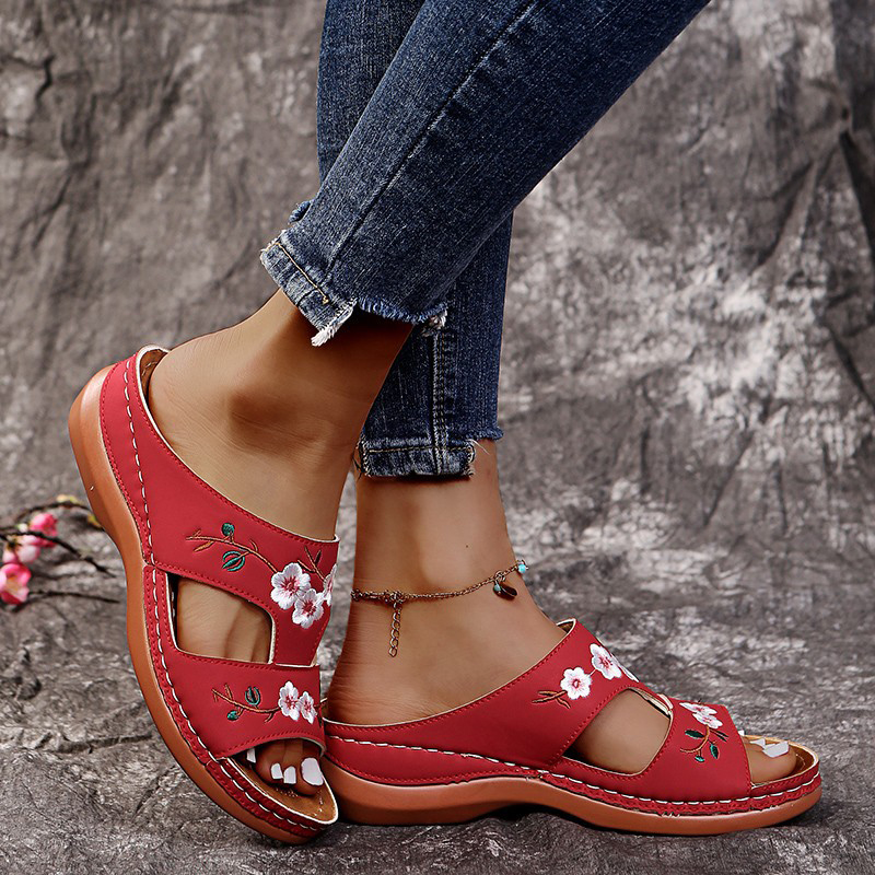 Summer Embroidered Platform Sandals