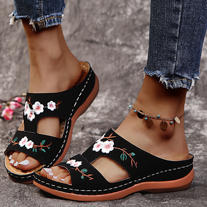 Summer Embroidered Platform Sandals