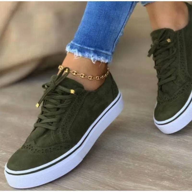 Solid Color Lace Up Fashion Casual Shoes