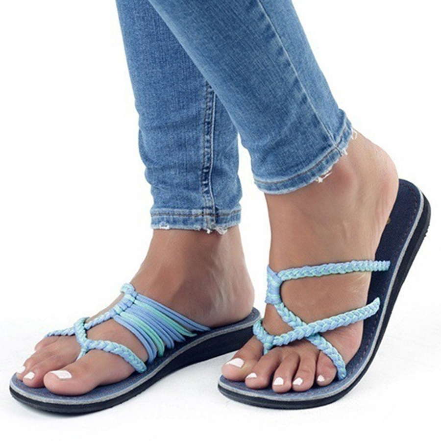 Color Block Plain  Flat  Peep Toe  Casual Slippers