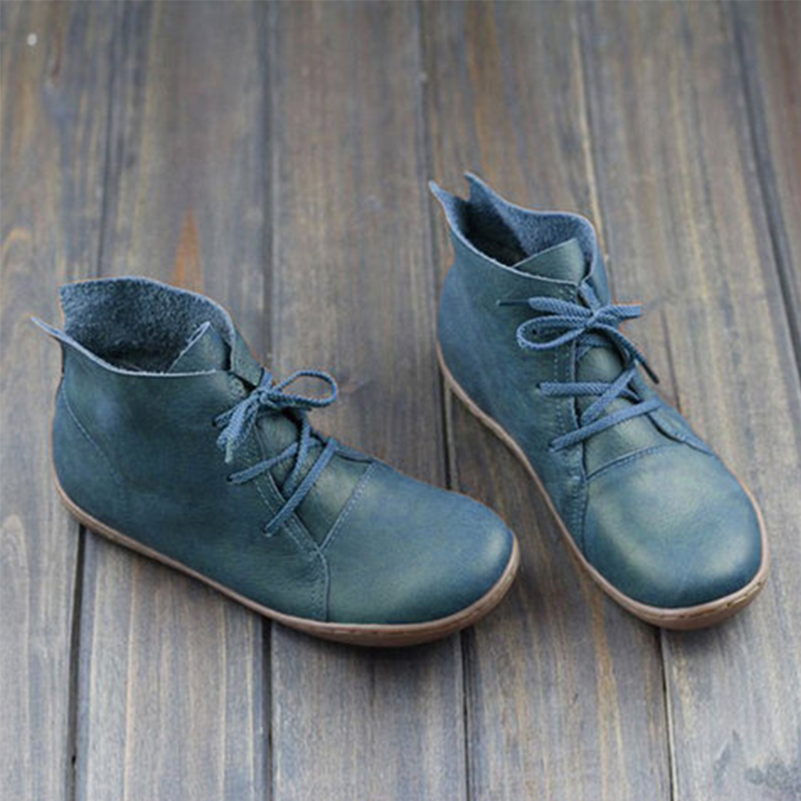 Plain Flat Round Toe Casual Outdoor  Flat Boots