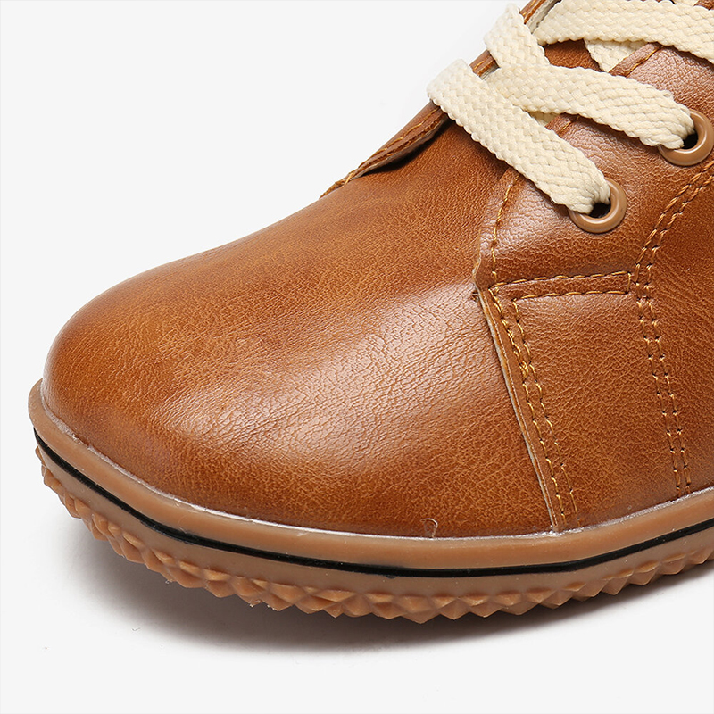 Women's casual flat-bottom lace-up ankle boots