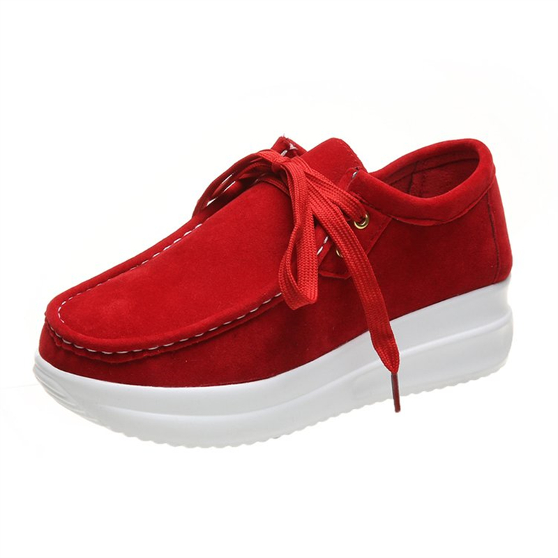 Ladies Round-toe Suede Strappy Platform Shoes