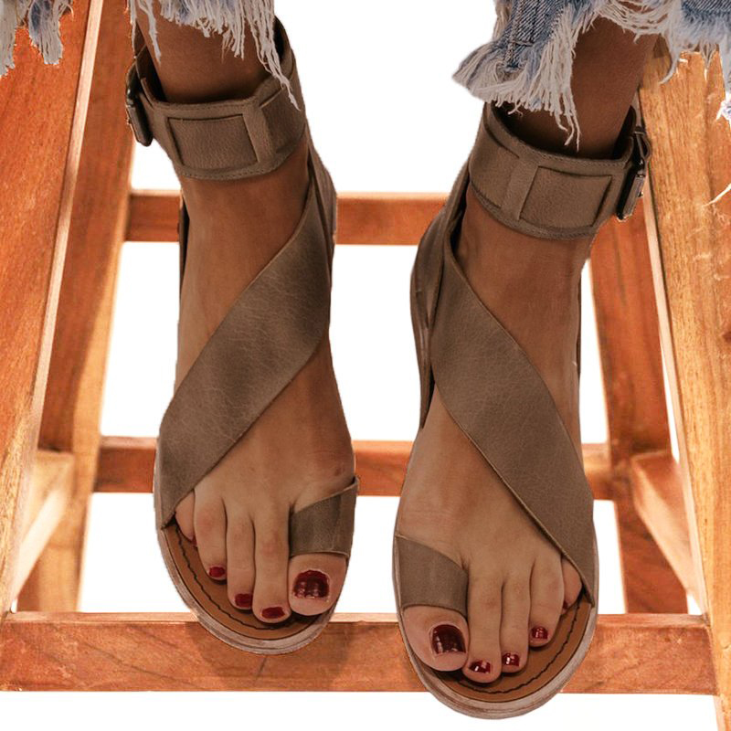 Flat high-top fish mouth cutout sandals