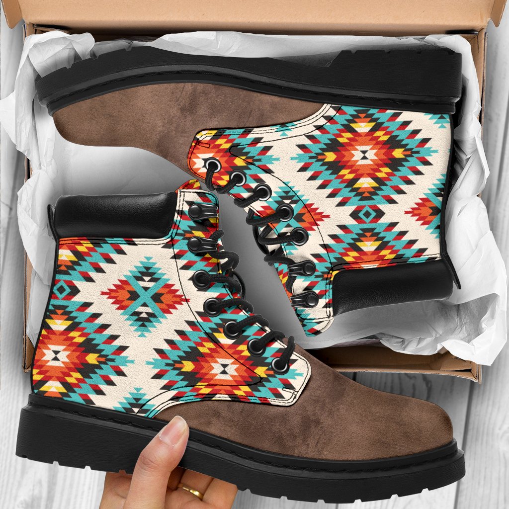 Printed Lace-Up Martin Boots