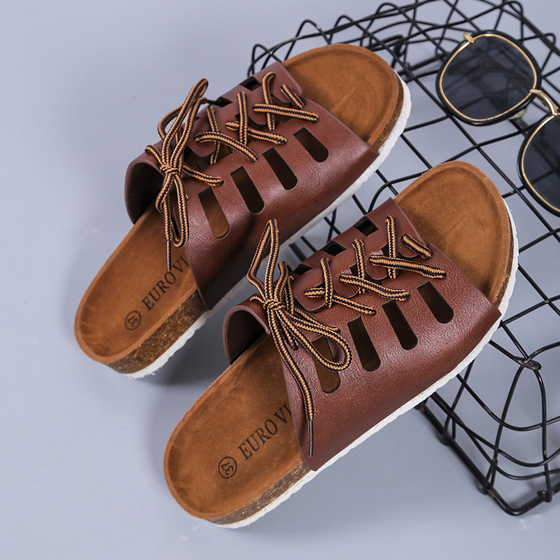 Beach Flat Lace-Up Slippers