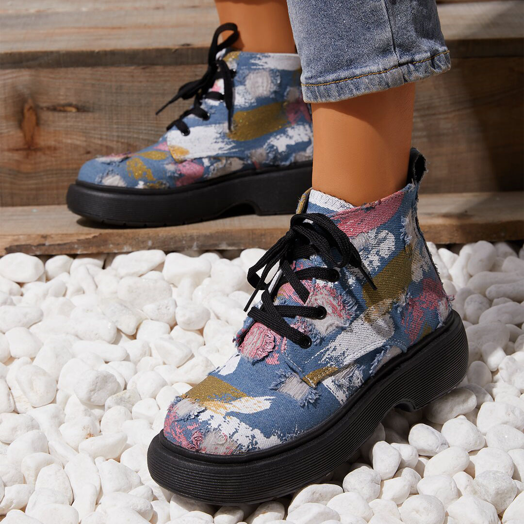 British Style Camouflage Martin Boots