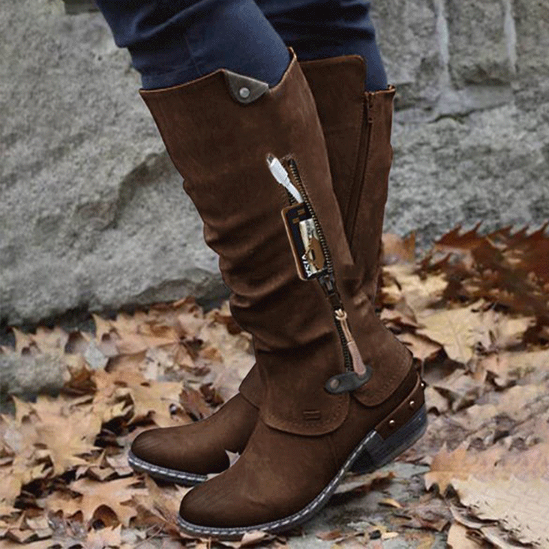 British fashion retro thick heel Rider Boots
