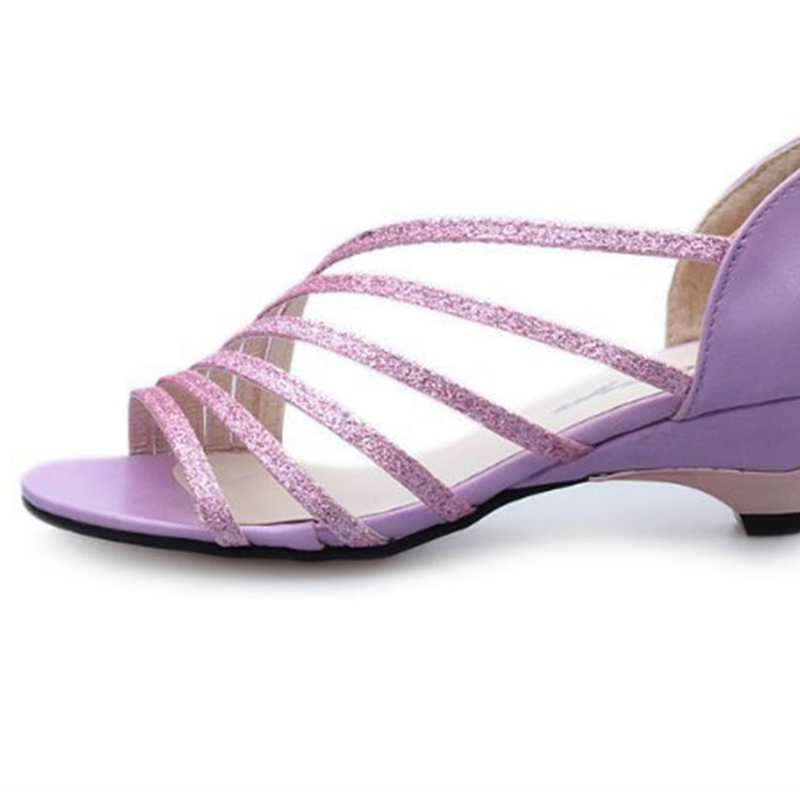 Plain  Chunky  Low Heeled  Peep Toe  Casual Date Sandals
