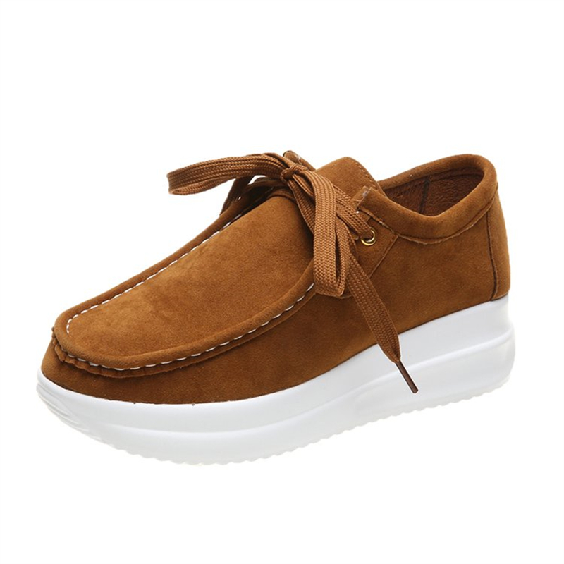 Ladies Round-toe Suede Strappy Platform Shoes