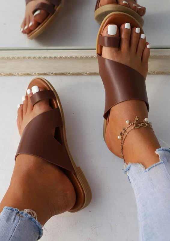Summer Toe Ring Flat Slippers